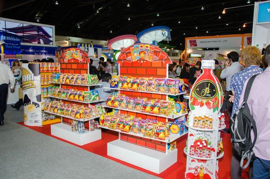 NONTHABURI - MAY 25 : Manufacturer showing products about food industry in during exhibition of THAIFEX - World of food ASIA 2016 on May 25, 2016 in Nonthaburi, Thailand.