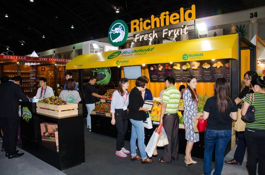 NONTHABURI - MAY 25 : Manufacturer showing products about food industry in during exhibition of THAIFEX - World of food ASIA 2016 on May 25, 2016 in Nonthaburi, Thailand.