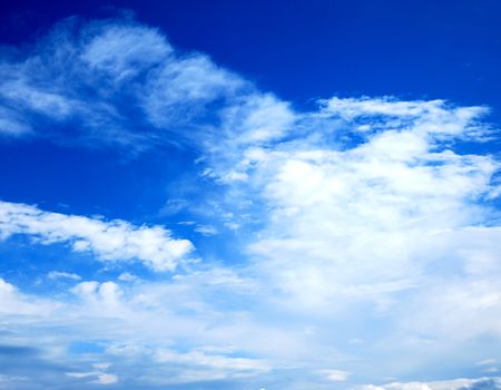 Blue sky with white clouds.