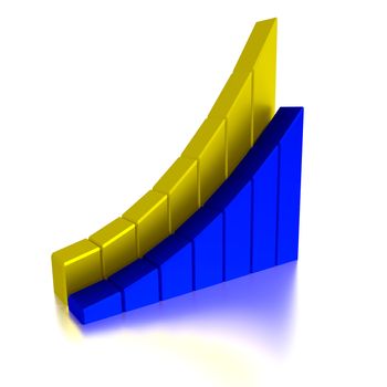 Stock Bar Chart, Business concept, 3d illustration