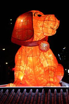 HAYMARKET, AUSTRALIA - 7 FEBRUARY, 2016; The dog one of the zodiac signs of Chinese New Year is an auspicious animal, a good friend that understands human spirit and obeys its master.  People born under this sign show characteristics of loyalty, sincerity and independence