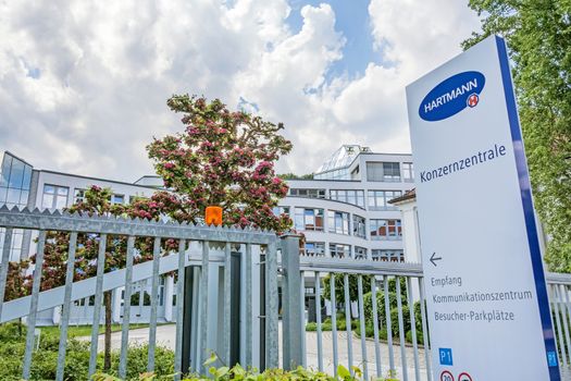 Heidenheim, Germany - May 26, 2016: Corporate head office of Hartmann AG, a german international operative company producing medical and care products.