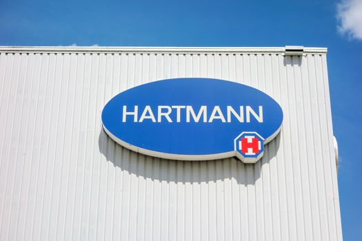 Heidenheim, Germany - May 26, 2016: Logo of Hartmann AG, a german international operative company producing medical and care products.