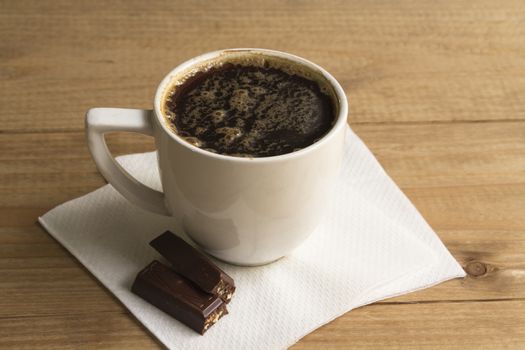 Black Espresso in a Cup on a white background