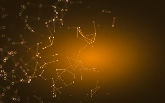 Abstract polygonal space low poly dark background with connecting dots and lines. Connection structure. 3d rendering