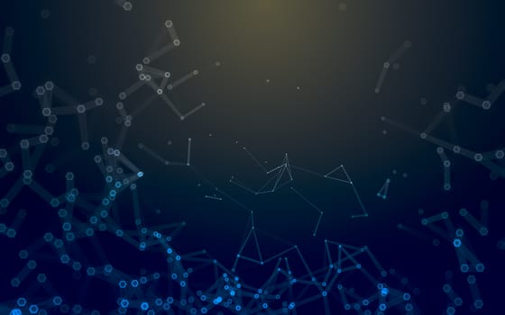 Abstract polygonal space low poly dark background with connecting dots and lines. Connection structure. 3d rendering