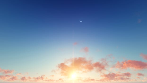 Cloudy blue sky abstract background, blue sky background with tiny clouds, 3d rendering

