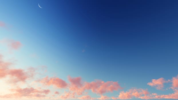 Cloudy blue sky abstract background, blue sky background with tiny clouds, 3d rendering

