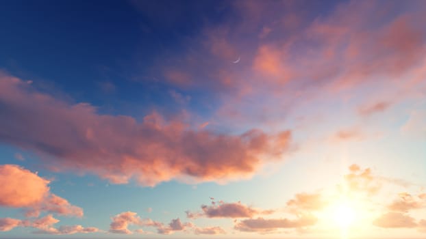 Cloudy blue sky abstract background, blue sky background with tiny clouds, 3d rendering

