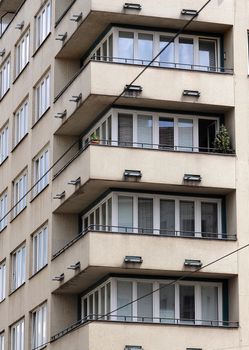 Closeup shoot of old block of flats.