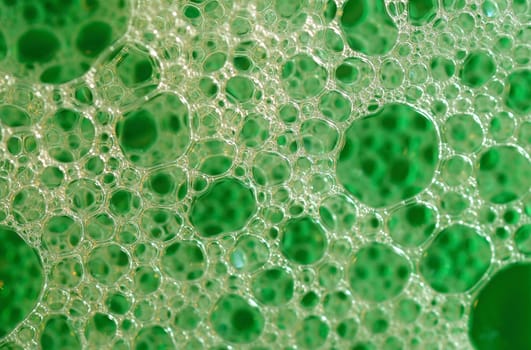 Background shot with small bubbles made from soap.