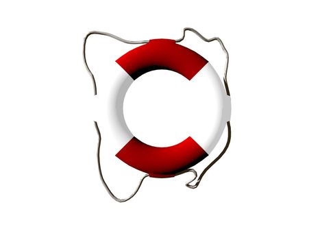 lifebuoy red and white isolated in white background