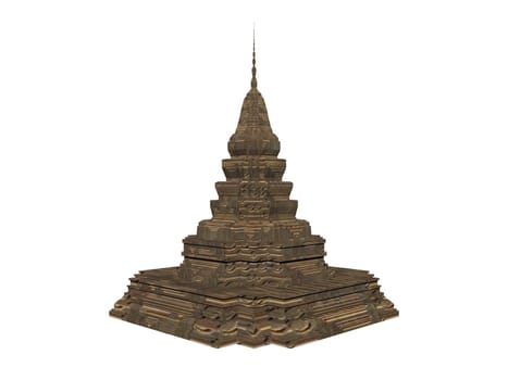 chedi bouddhist isolated in white background
