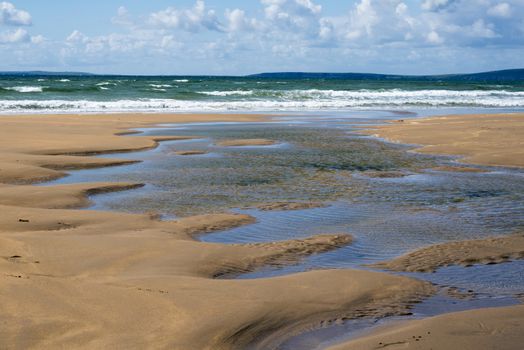 beautiful sandy beach on the wild atlantic way in ballybunion county kerry ireland