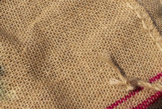 Woven canvas pattern of a sack made of Eco friendly raw organic rope