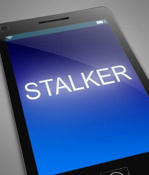 Illustration depicting a phone with a stalker concept.