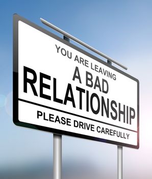 Illustration depicting a sign with a relationship concept.