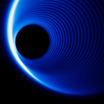 Sound waves in the visible blue color in the dark
