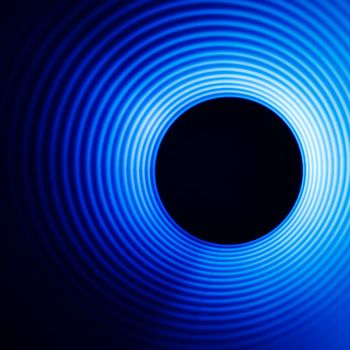 Sound waves in the visible blue color in the dark