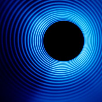 Sound waves in the visible blue color in the dark