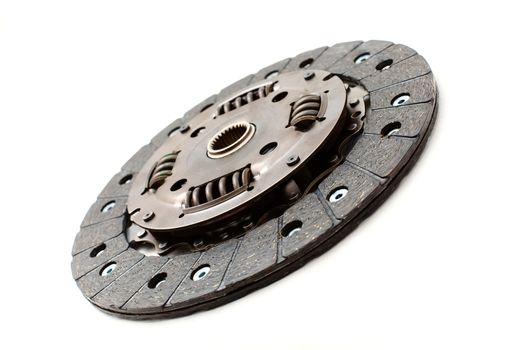 Car clutch on white background in high-key