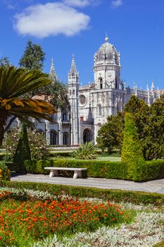 Photo of the Jeronimos Monastery and Church of Santa Maria of Belem in Lisbon, Portugal.