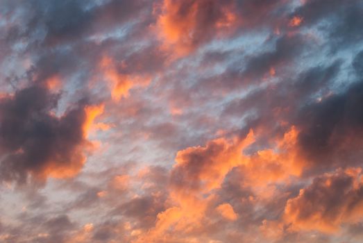 Natural background of colorful sky during sunset time