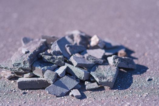 aged and worn vintage photo of concrete rubble.