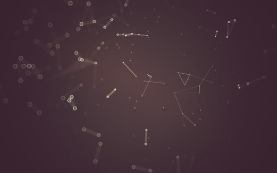 Abstract polygonal space low poly dark background with connecting dots and lines. Connection structure. 3d rendering