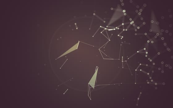 Abstract polygonal space low poly dark background with connecting dots and lines. Connection structure. 3d rendering