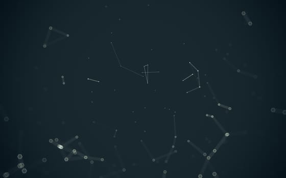 Abstract polygonal space low poly dark background with connecting dots and lines. Connection structure. 3d rendering