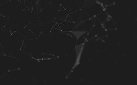 Abstract polygonal space low poly dark background with connecting dots and lines. Connection structure. 3d rendering