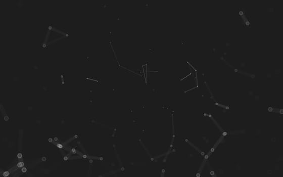 Abstract polygonal space low poly dark background with connecting dots and lines. Connection structure. 3d rendering