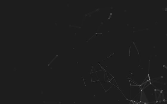 Abstract polygonal space low poly dark background with connecting dots and lines. Connection structure. 3d rendering