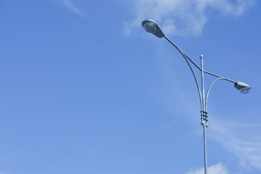 Street lamp and blue sky 
