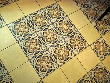 Traditional handmade colorful Moroccan Arabic style floor tiles  