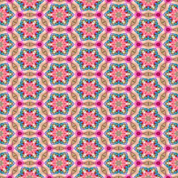 Kaleidoscope seamless abstract background in red and purple colors.