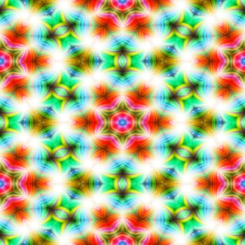 Kaleidoscope seamless abstract colorful background with star shape.