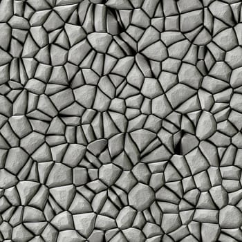 Abstract surface made from grey cobble stones.