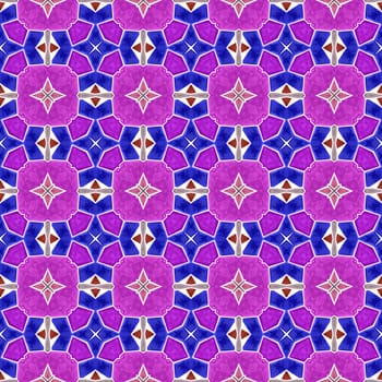 Abstract kaleidoscope background with star shapes in purple color.