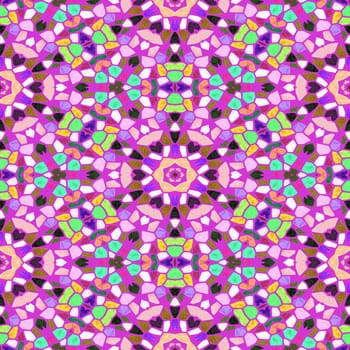 Purple kaleidoscope seamless abstract background illustration.