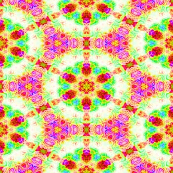 Green pink  kaleidoscope seamless abstract background illustration.