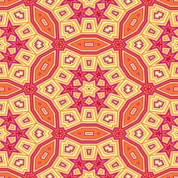 Abstract red orange seamless background. Kaleidoscope background.