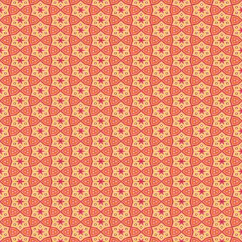 Red orange abstract kaleidoscope mosaic with star shapes.