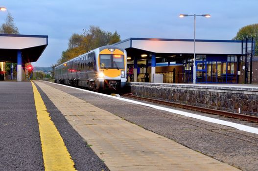 Train at platform waiting for the passengers.