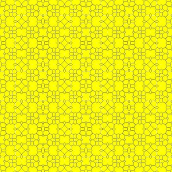 Yellow seamless background with black pattern illustration.