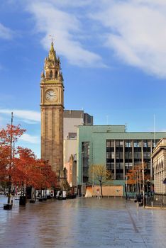 Albert Memorial Clock tower at Belfast, Northern Ireland.