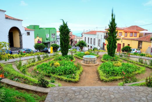 Park in the old town La Orotava in the Tenerife, Spain.