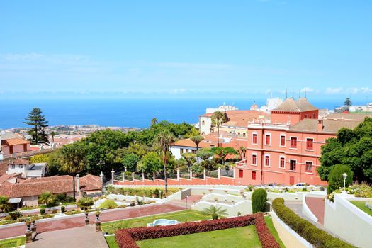 Botanical terraced garden in La Orotava town in the Tenerife, Spain.