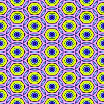 Abstract yellow and purple background with circles.